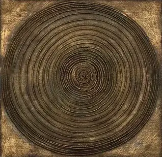 Konzentrische Kreise in Bronze und Schwarz